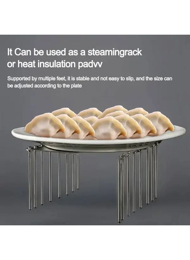 Short Expandable Stainless Steel Kitchen Drying Rack Pot Lid Holder Utensil Organizer - Image 4